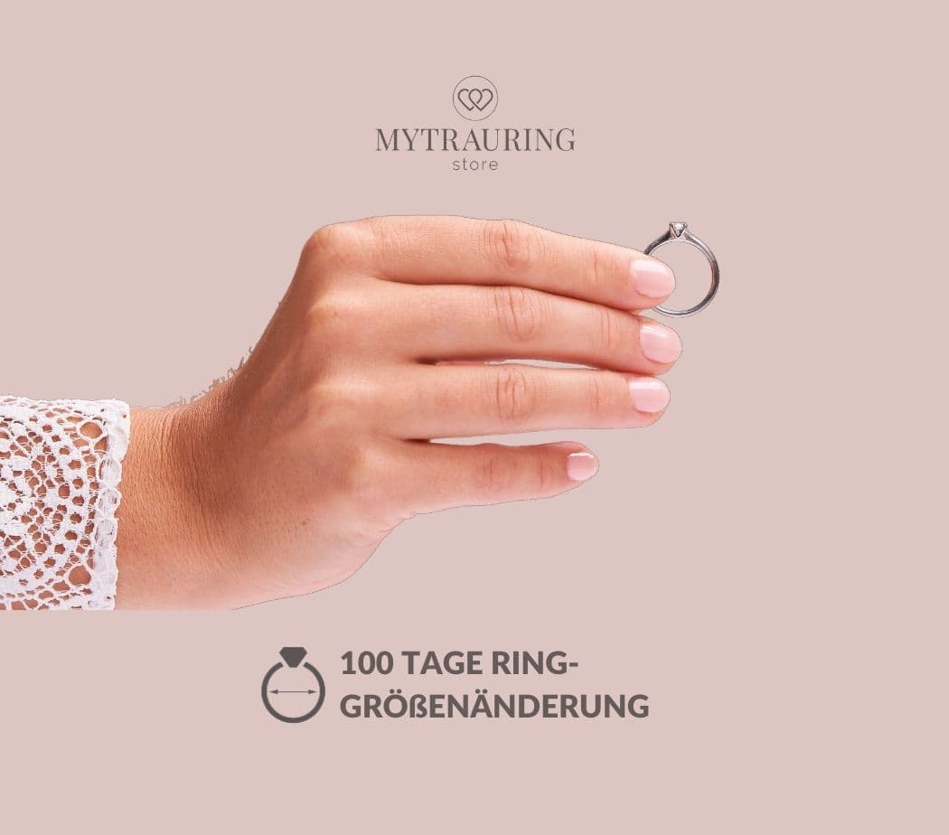 Unsere Serviceleistungen: 100 Tage Ringgrößenänderung.