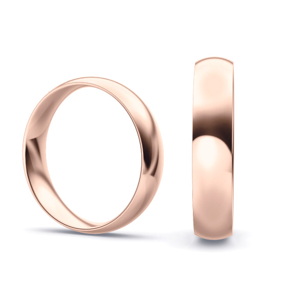 Rosegold Eheringen mit Sternenhimmel Diamanten in 4,5 mm Breite, poliert
