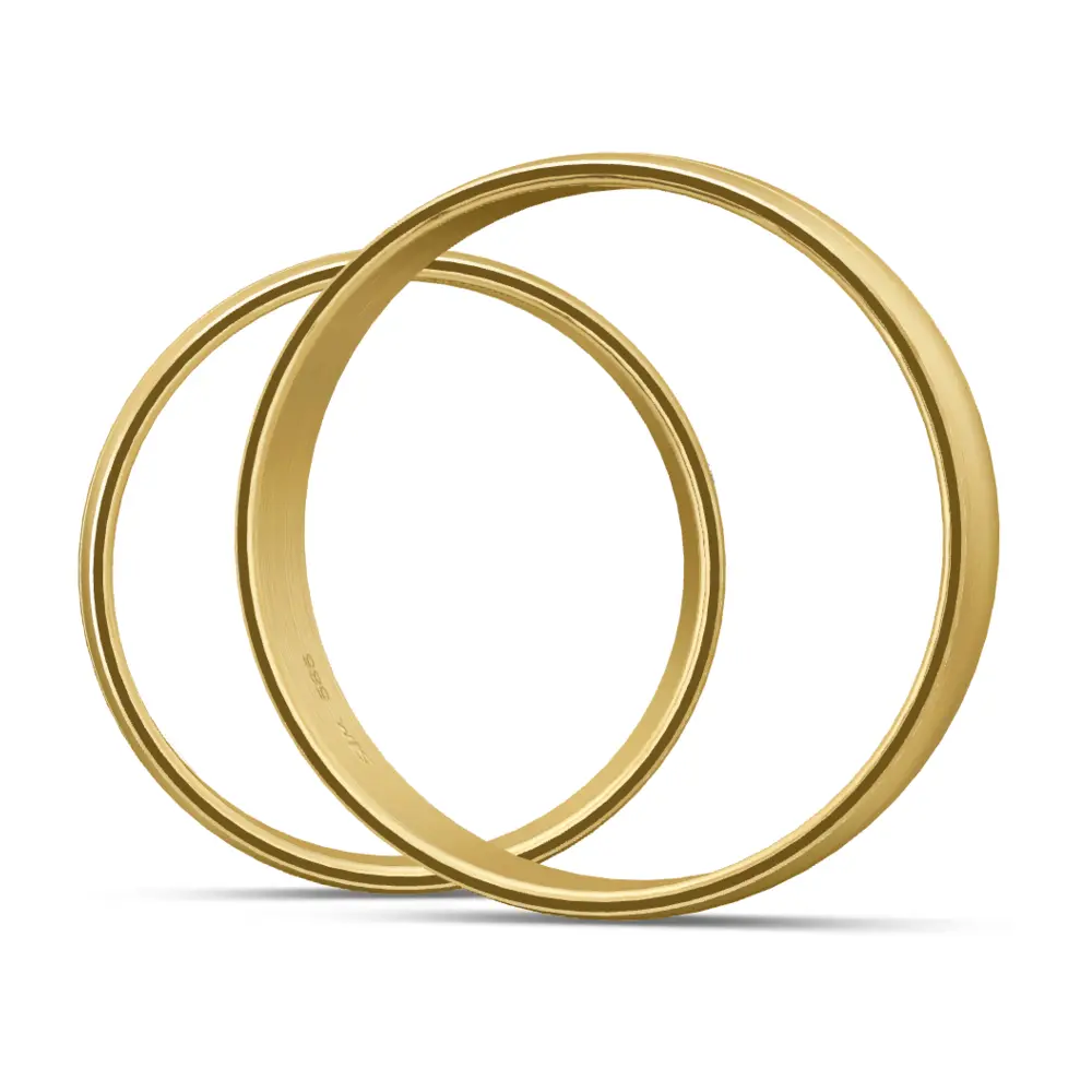 Gelbgold Eheringe längstmattiert mit 2 Rillen und 2 Diamanten seitlich