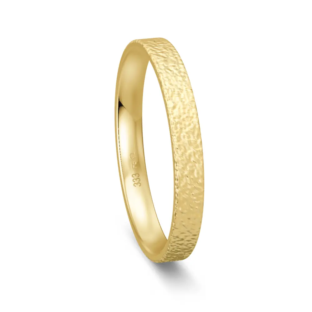 Gelbgold Ehering 3 mm breit mit Strukturierung