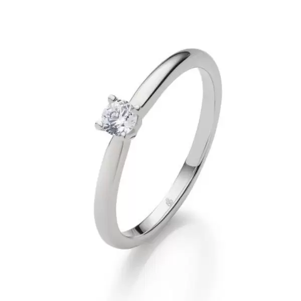 Antragsring aus Platin 950 mit 0,15 Karat Diamant in 4 Krappen
