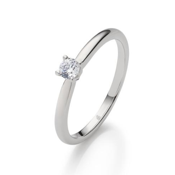 Antragsring aus Platin 950 mit 0,15 Karat Diamant in 4 Krappen