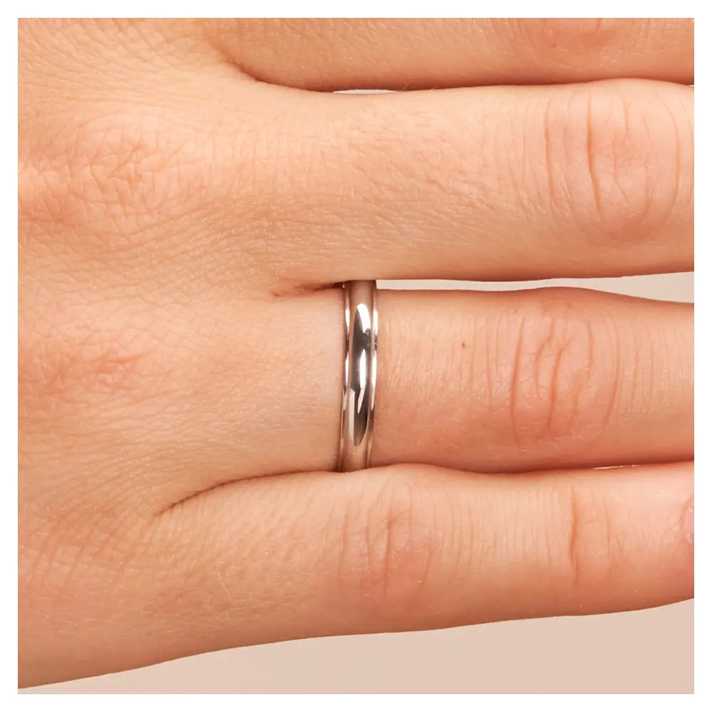Palladium 500 Ehering 3 mm mit Polierung auf Hand im Zoom