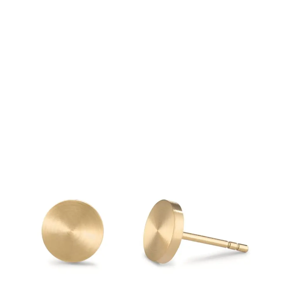 Edelstahl Ohrstecker mit goldplattierter Oberfläche und Mattierung seitlich