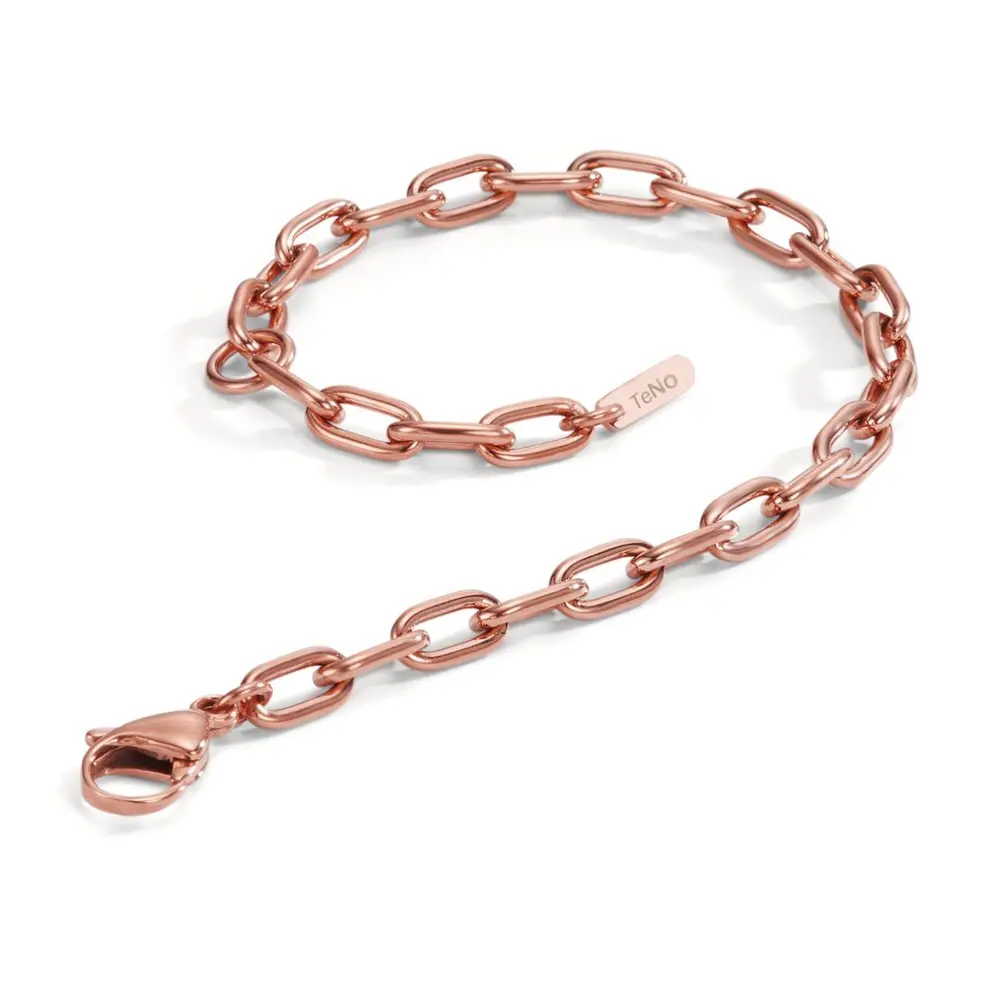 Gliederarmband aus roségoldplattiertem Edelstahl mit Polierung