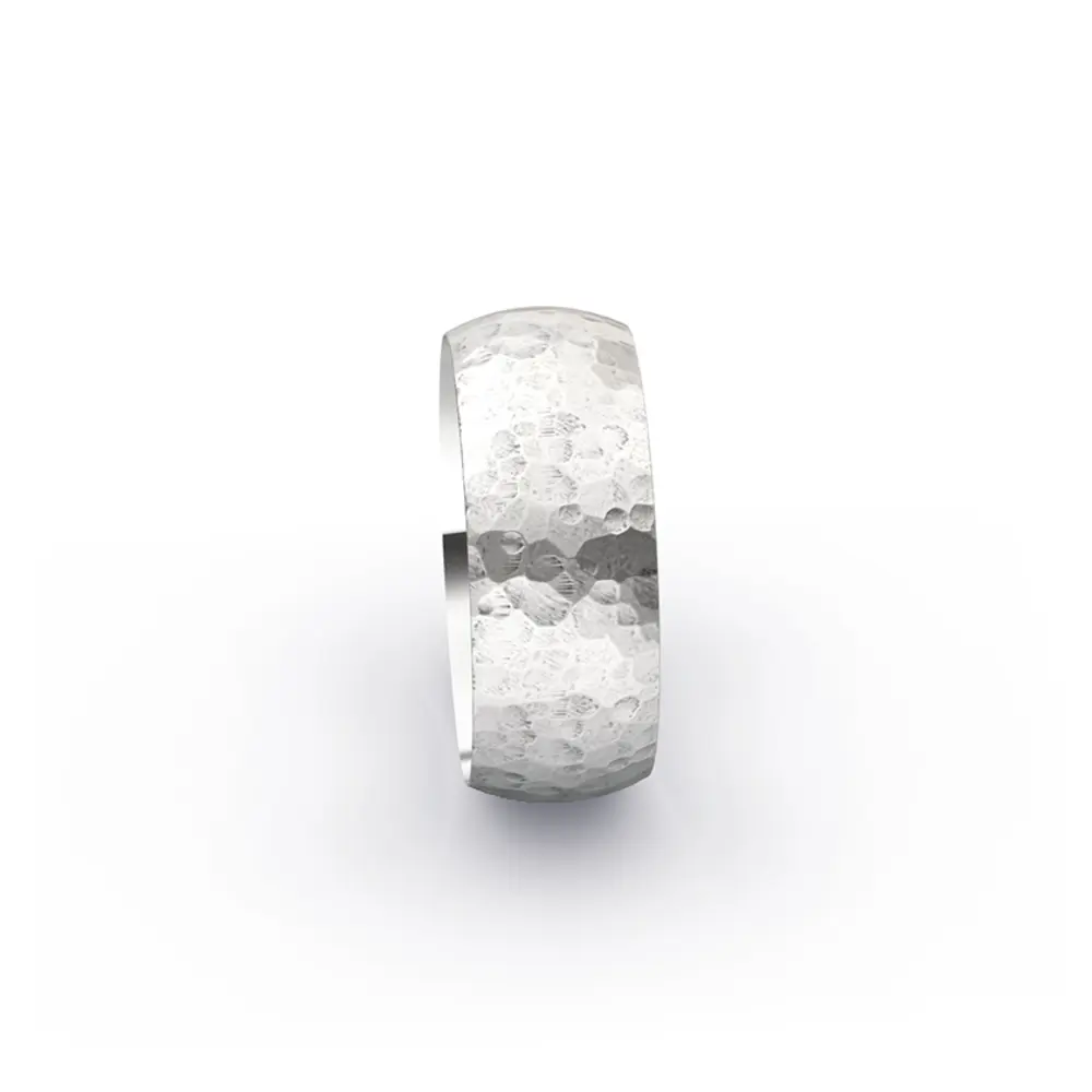 Traumhafte Trauringe aus Weissgold mit Diamanten und strukturierter Oberfläche 6332