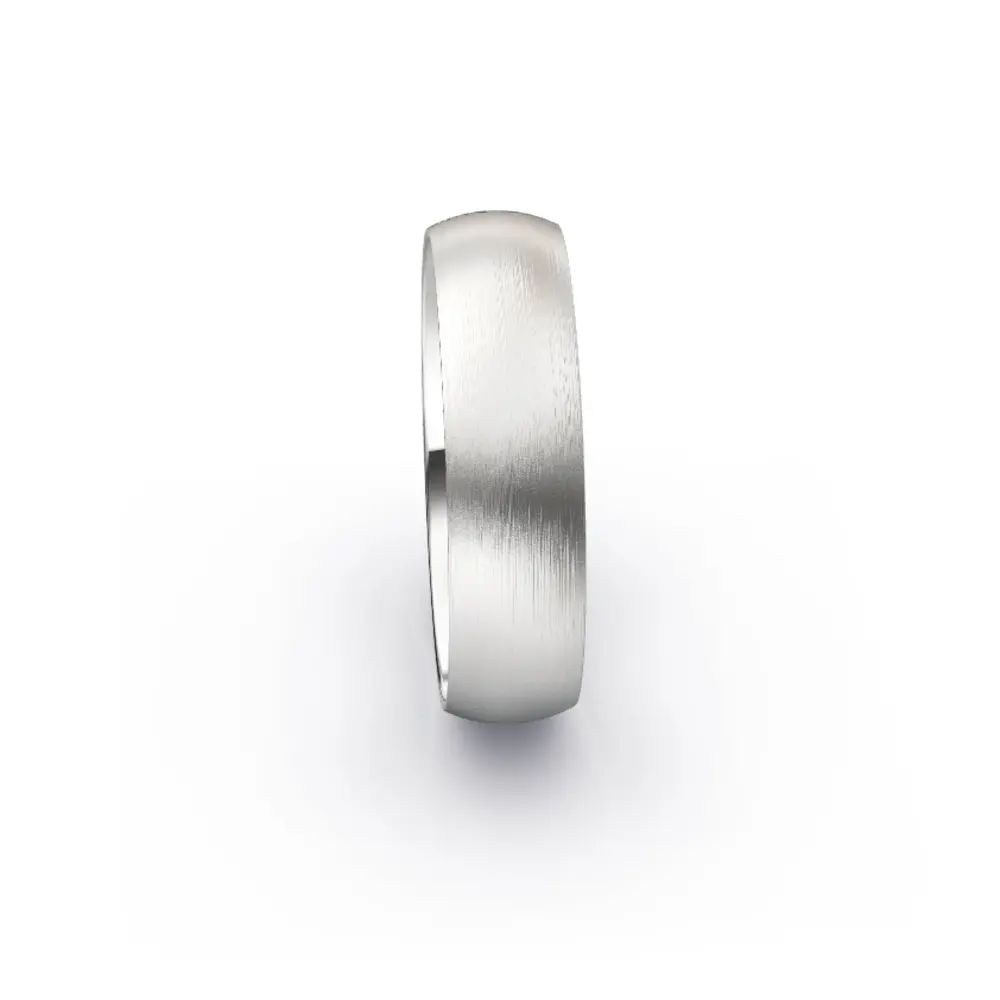 Aufnahme von schlichten matten Trauringen aus Weissgold mit 6 mm Breite