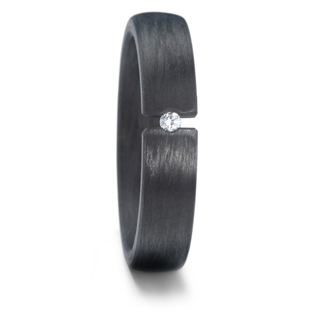 Zarte Trauringe aus Carbon mit Maserung und Diamanten 8926843