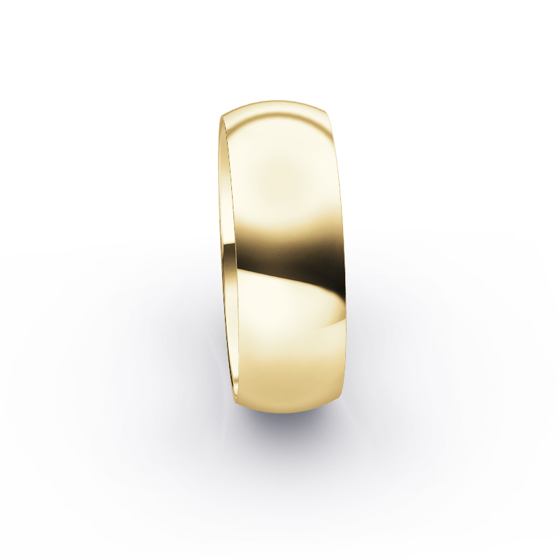 Eheringen aus Gelbgold mit poliertem Design und Diamanten in 8 mm Breite