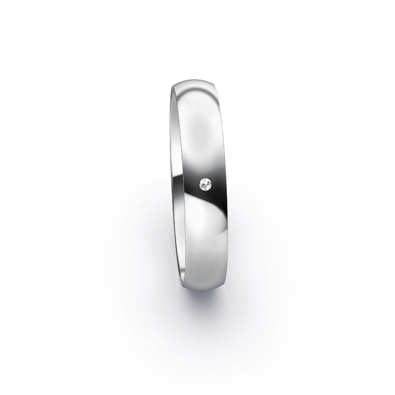 Aufnahme von schlichten polierten Palladium 500 Eheringe mit Diamanten in 4,5 mm