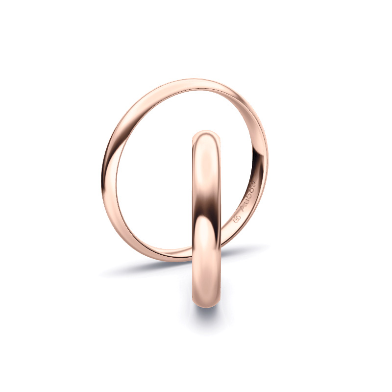 Trauringen aus poliertem Rosegold mit 3 mm Breite