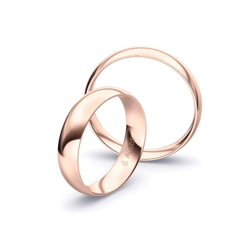 Trauringe aus poliertem Rosegold in 4,5 mm Breite