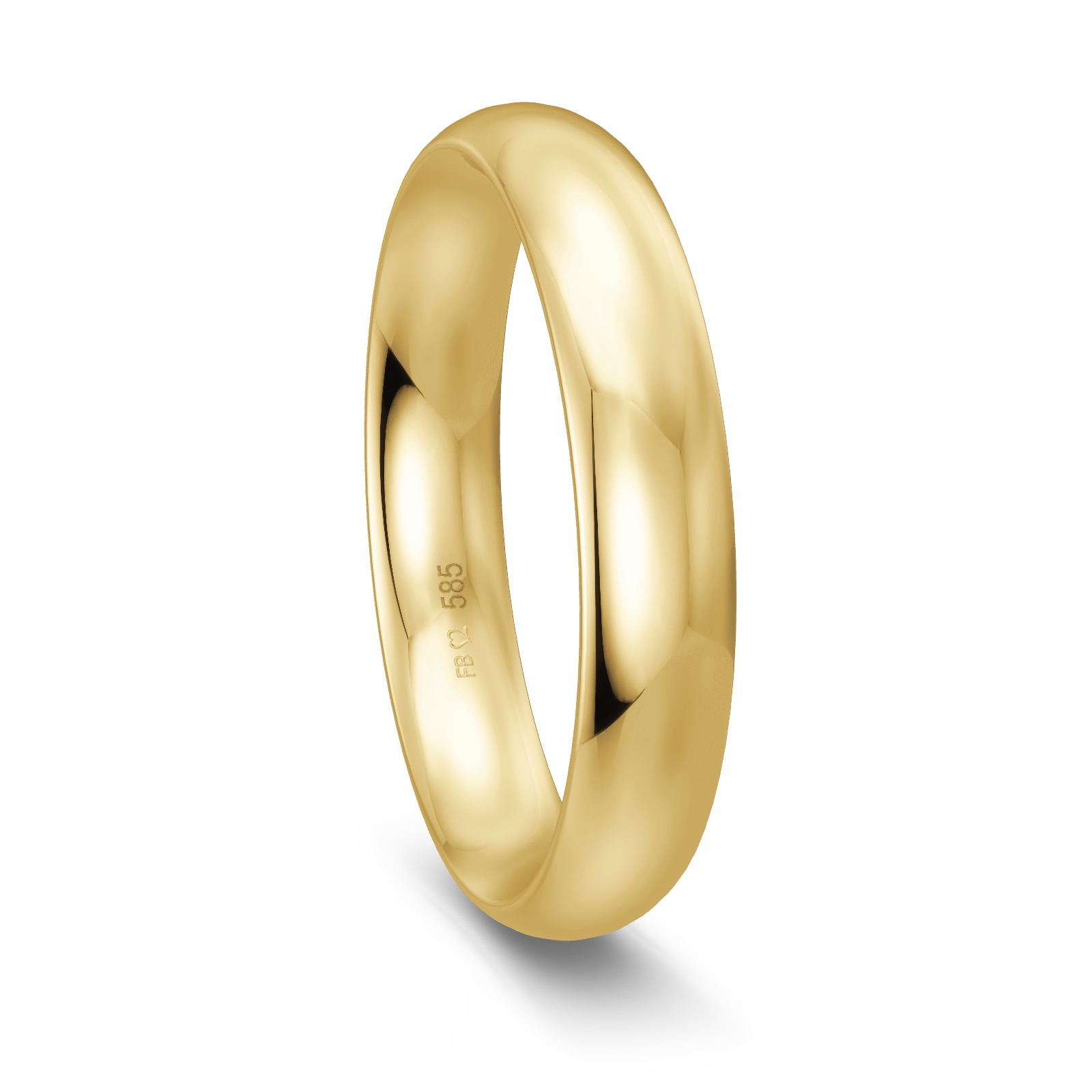 Ehering aus poliertem Gelbgold 