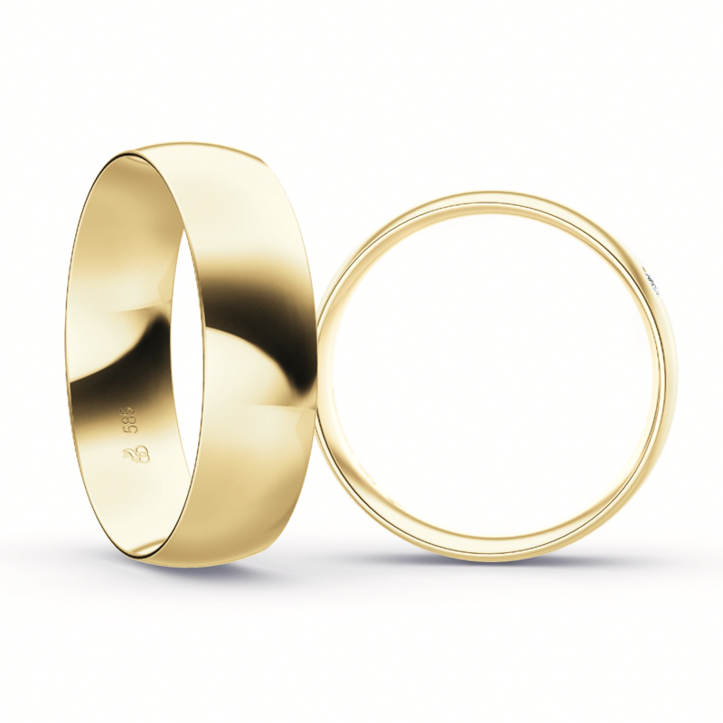 Eheringe aus Gelbgold mit strahlender Polierung und Diamanten 9255