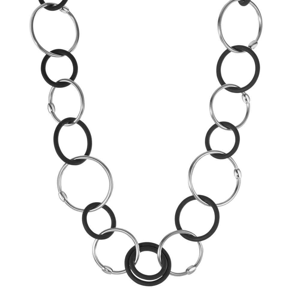 Bicolore Gliederkette mit Edelstahl&Kautschuk 3967553