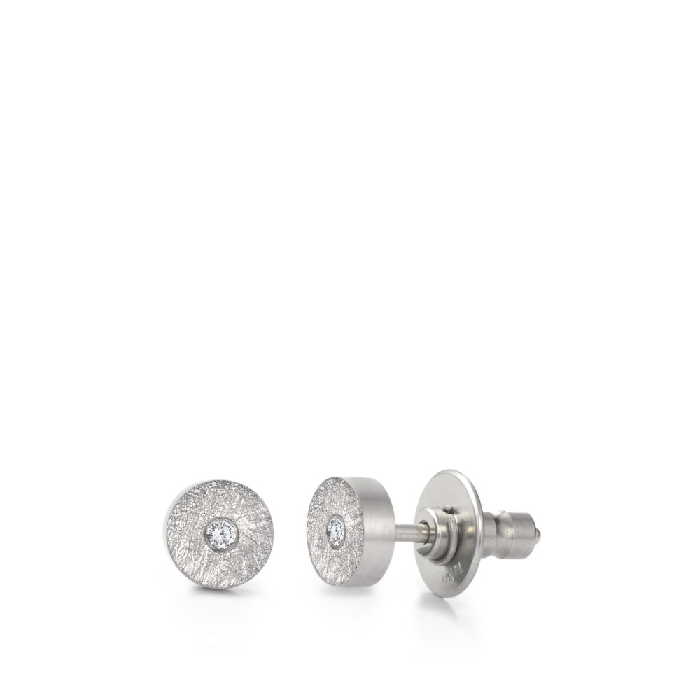 Besondere Ohrstecker aus Edelstahl mit zwei weißen Diamanten 3967526
