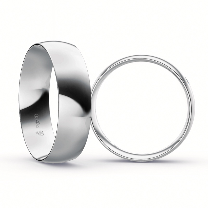 Eheringe aus 500er Palladium und strahlender Polierung mit Diamanten 9233