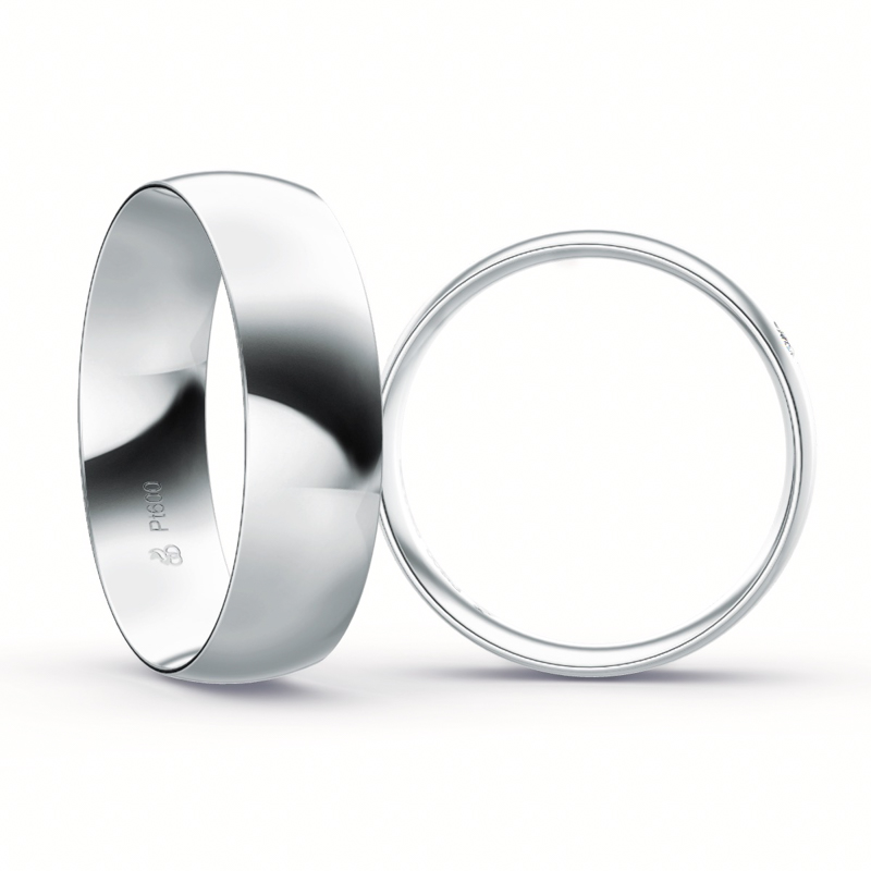 Eheringe aus Platin mit strahlender Polierung und Diamanten 9232