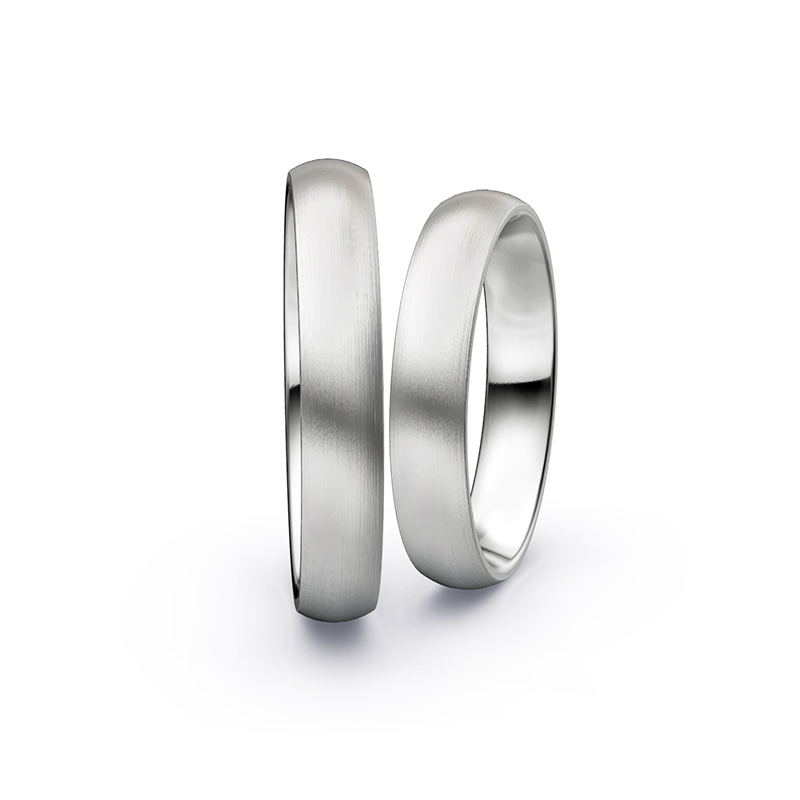 Platin Eheringe, mattiert, klassisch 8258