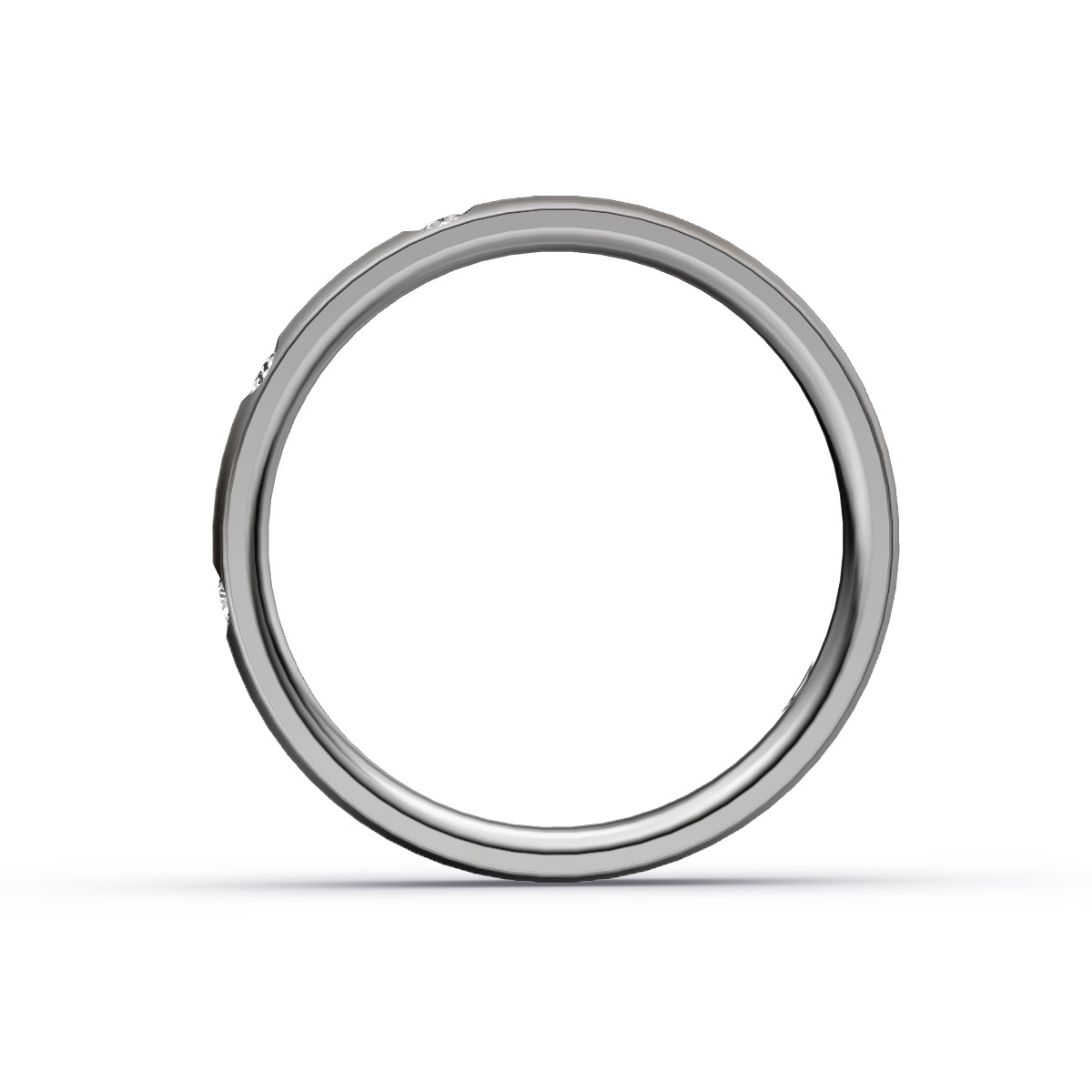 Längsmattierter Vorsteckring aus Titan mit drei weißen W/SI Diamanten 9142