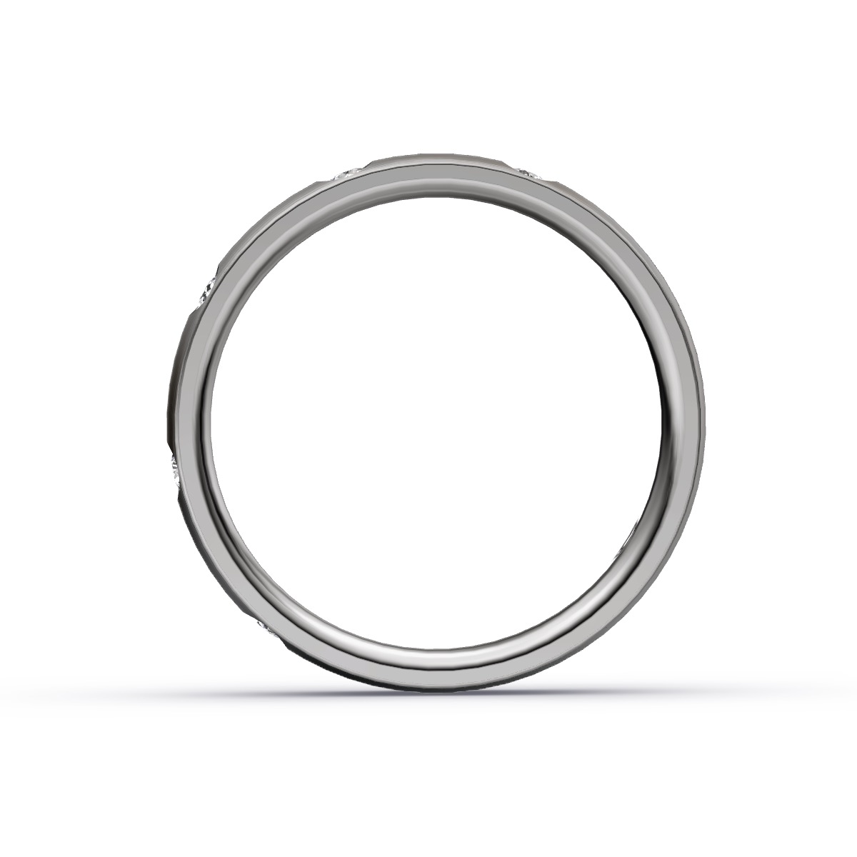 Vorsteckring längsmattiert aus Titan mit 5 gleichgroßen W/SI Diamanten  9143