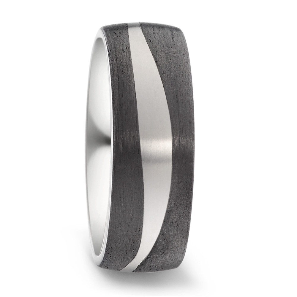 Aufnahme von Carbon & Titan Trauringen bicolor ohne Diamanten