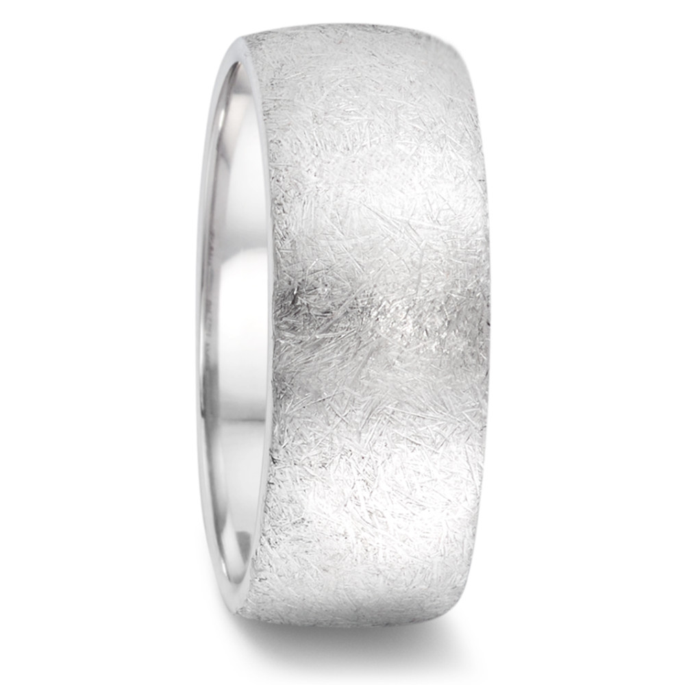 Breite Eheringe aus Edelstahl mit Diamanten und Kratzmattierung 5551031