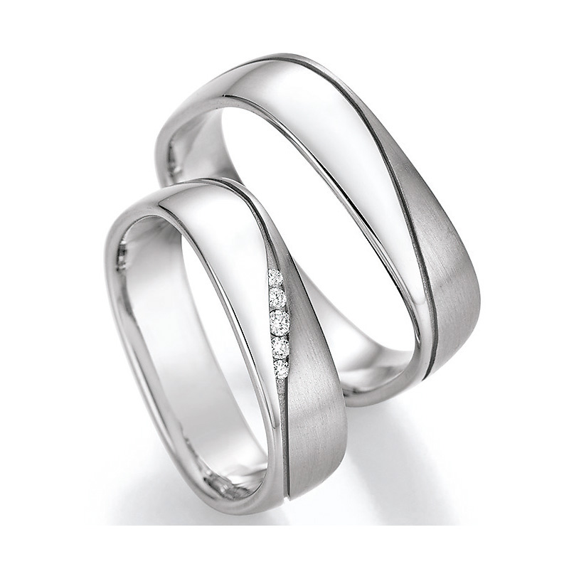 Trauringe Eheringe Verlobungsringe 925 Silber Ring mit Ringkästchen Nr2 