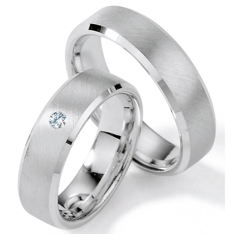 Eheringe Trauringe aus Silber 925 mit Diamant Ruesch Collection Nowotny 55/01170-060