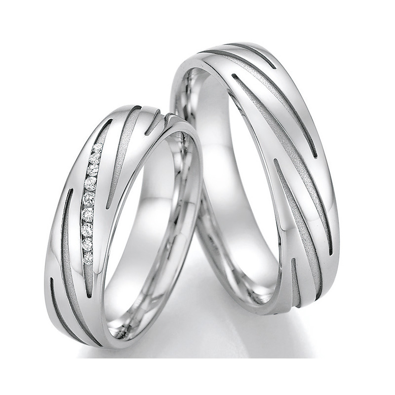 Eheringe Trauringe aus Silber 925 mit Diamant Ruesch Collection Nowotny 55/30130-055