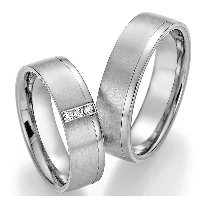 Eheringe Trauringe aus Titan & Platin 600 mit Diamant Ruesch Collection Nowotny 86/10010-062