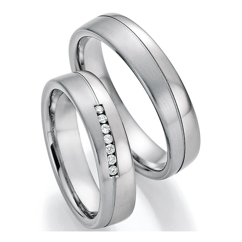 Eheringe Trauringe aus Titan & Platin 600 mit Diamant Ruesch Collection Nowotny 86/10070-050