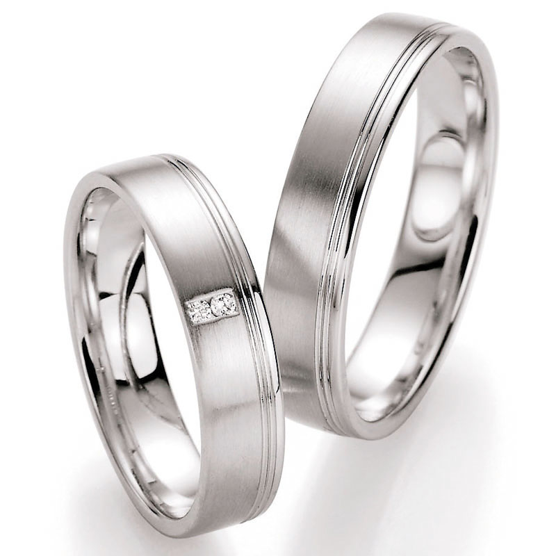 Eheringe Trauringe aus Weißgold mit Diamant Ruesch Collection Nowotny 66/10130-045