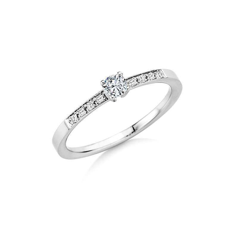 Grossartiger Weissgold Antragsring Mit 9 Diamanten Gunstig Kaufen
