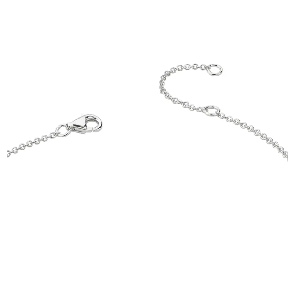 Verschluss vom Armband aus rhodiniertem Silber 925 mit zentralen Zirkonia