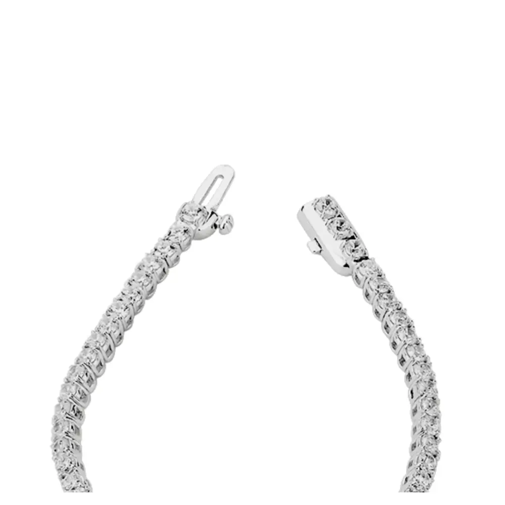 Verschluss von Zirkoniabesetztem Armband als rhodiniertem Silber 925