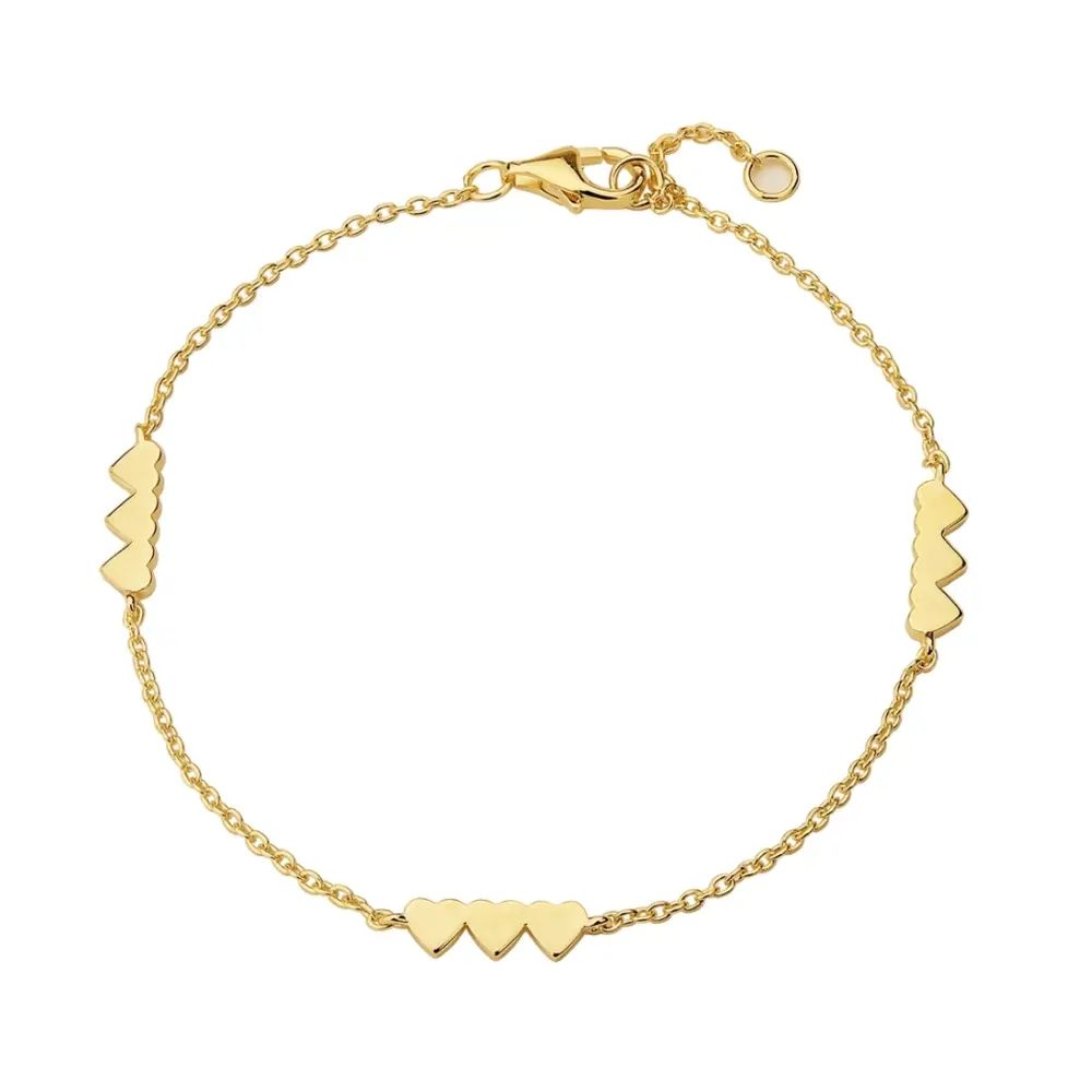 Armband aus goldplattiertem Silber 925 mit Herz-Design