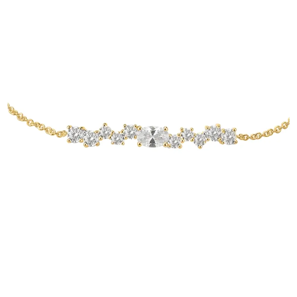 Armband als goldplattiertem Silber 925 mit Zirkonia-Akzent im Zoom