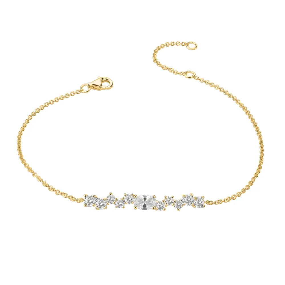 Armband als goldplattiertem Silber 925 mit Zirkonia-Akzent