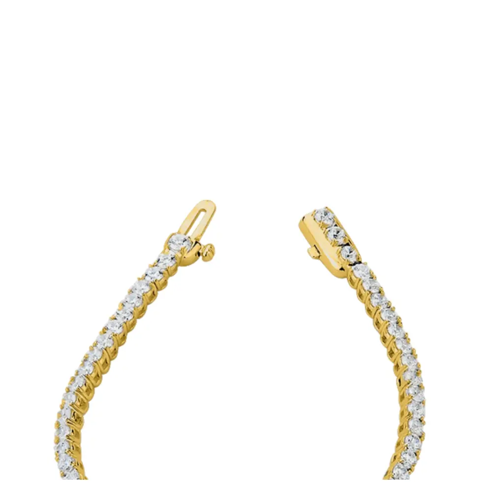 Verschluss von Zirkoniabesetztem Armband als goldplattiertem Silber 925