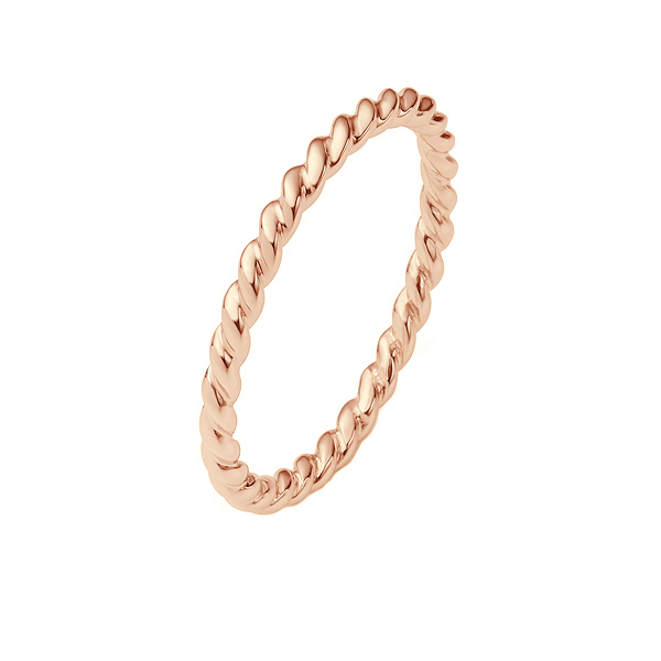 Polierter Roségold Beisteckring mit Kugelmuster 