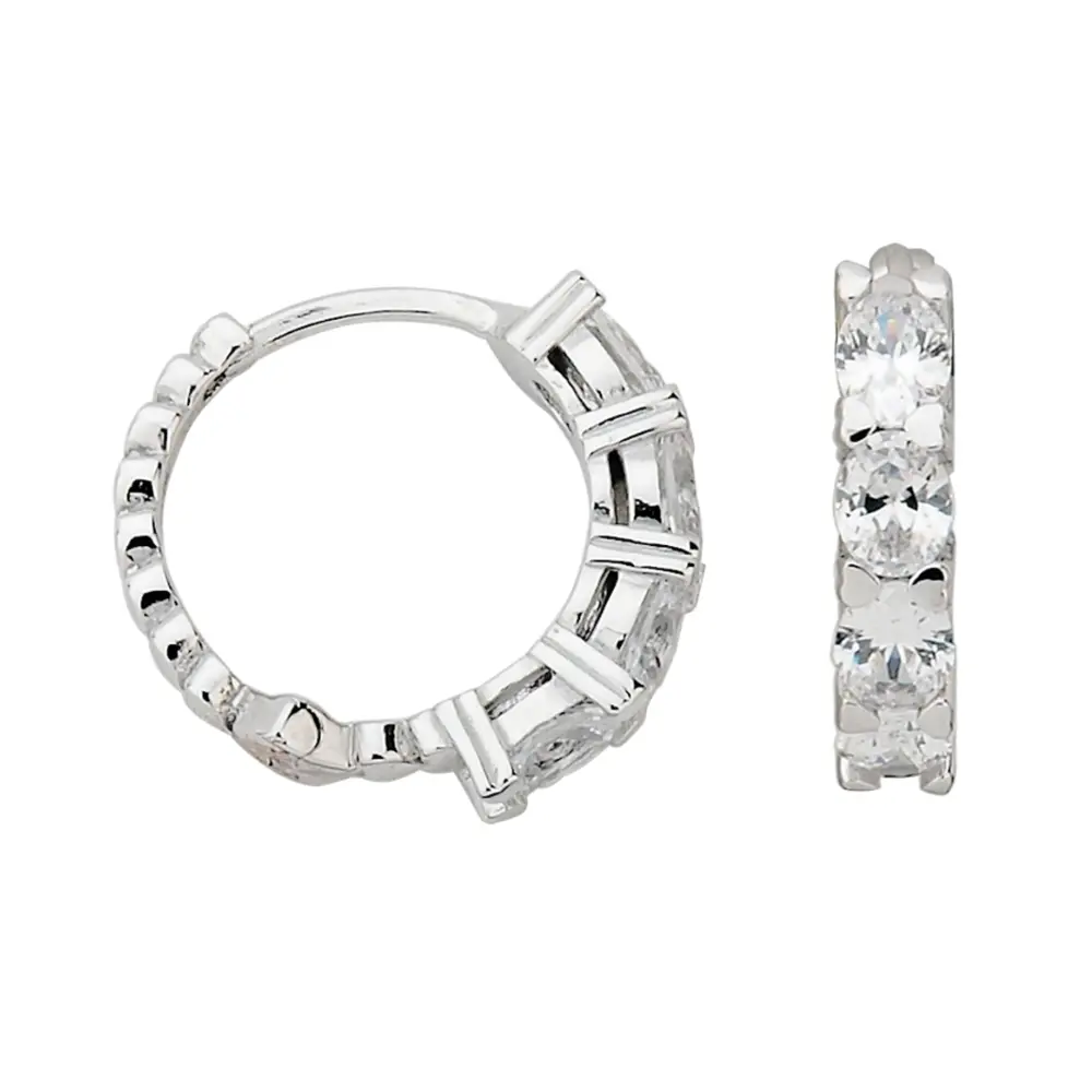 Silber 925 Creolen mit vielen Zirkonia