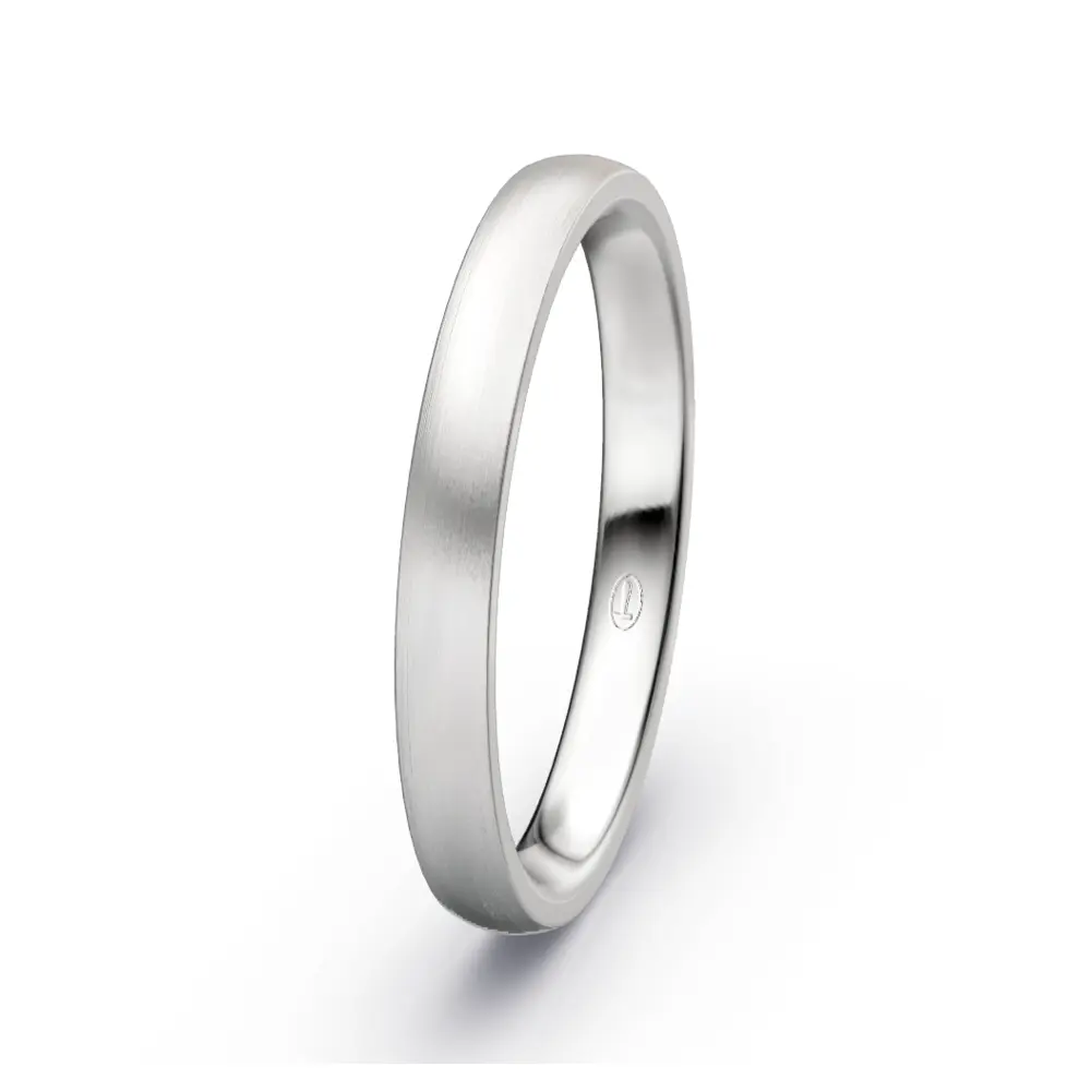 Längsmattierter Ehering aus Silber 925 in 2,5 mm Breite