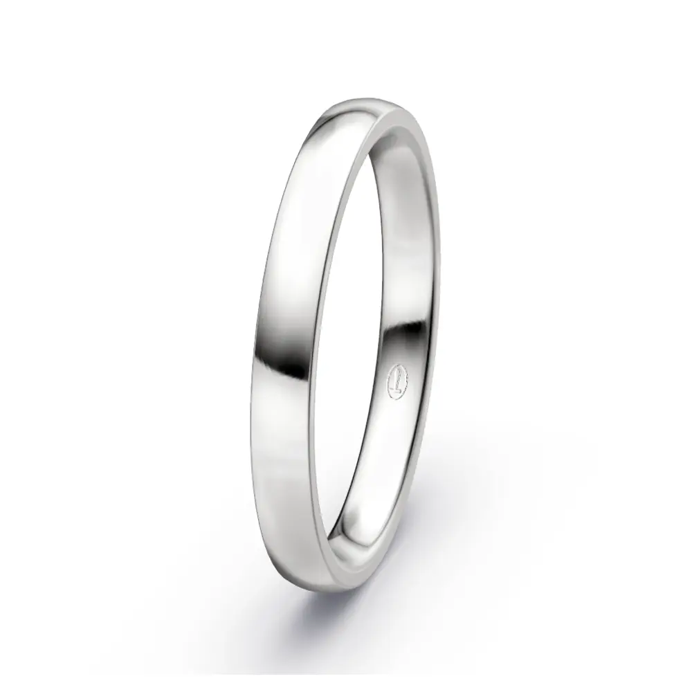 Ehering aus poliertem Silber 925 in 2,5 mm Breite