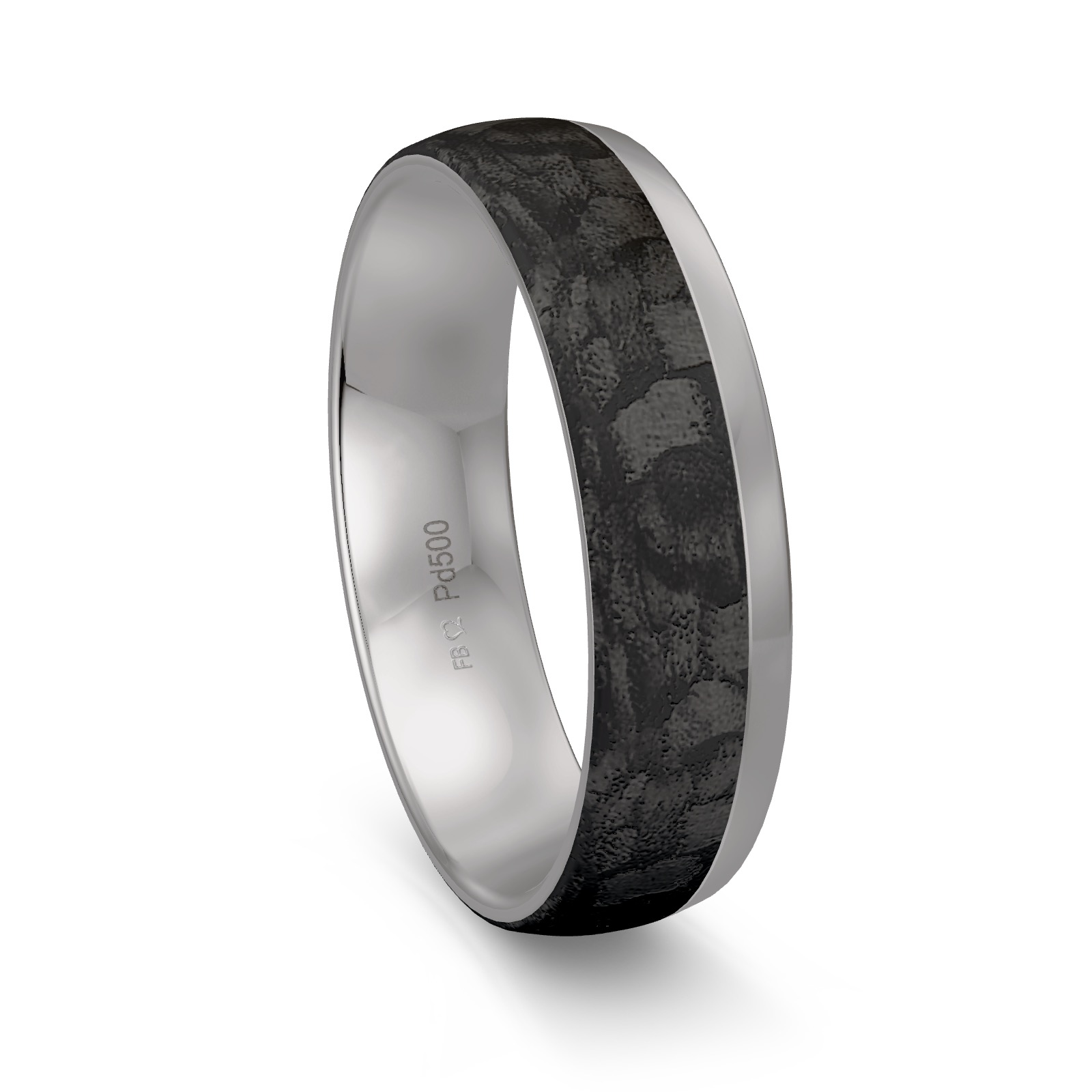 Ehering aus Palladium 500 und Carbon