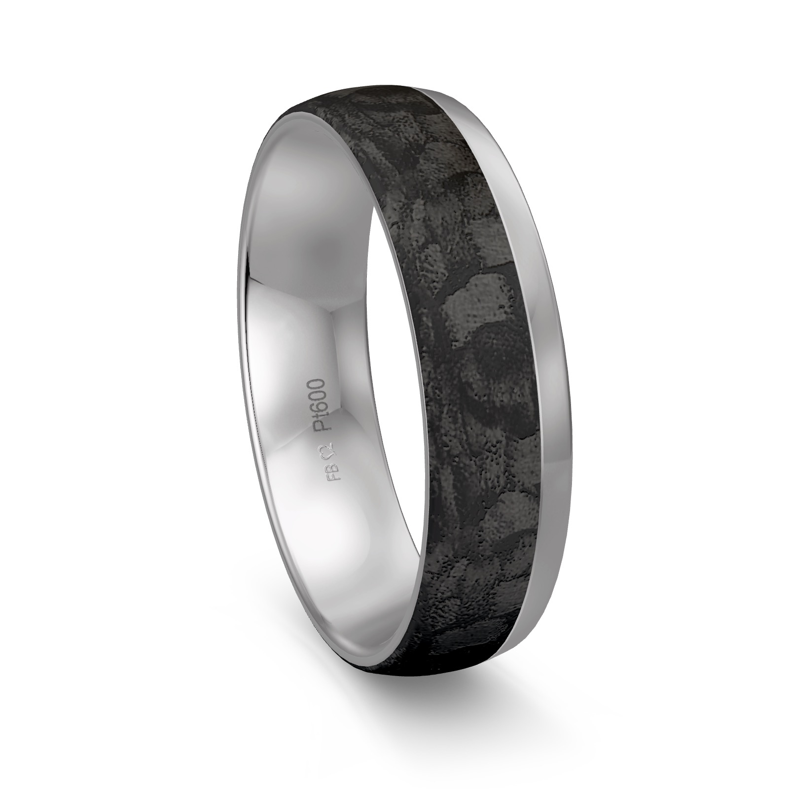 Ehering aus Platin und Carbon