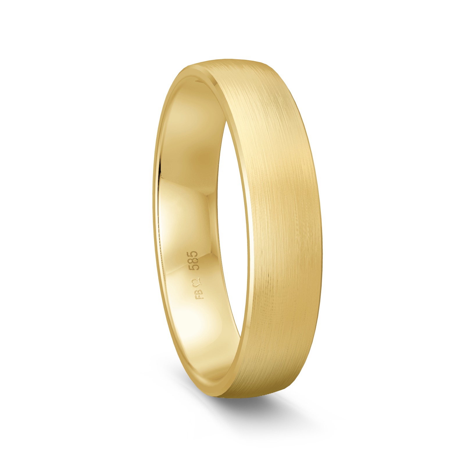 Ehering aus Gelbgold mit Längsmattierung