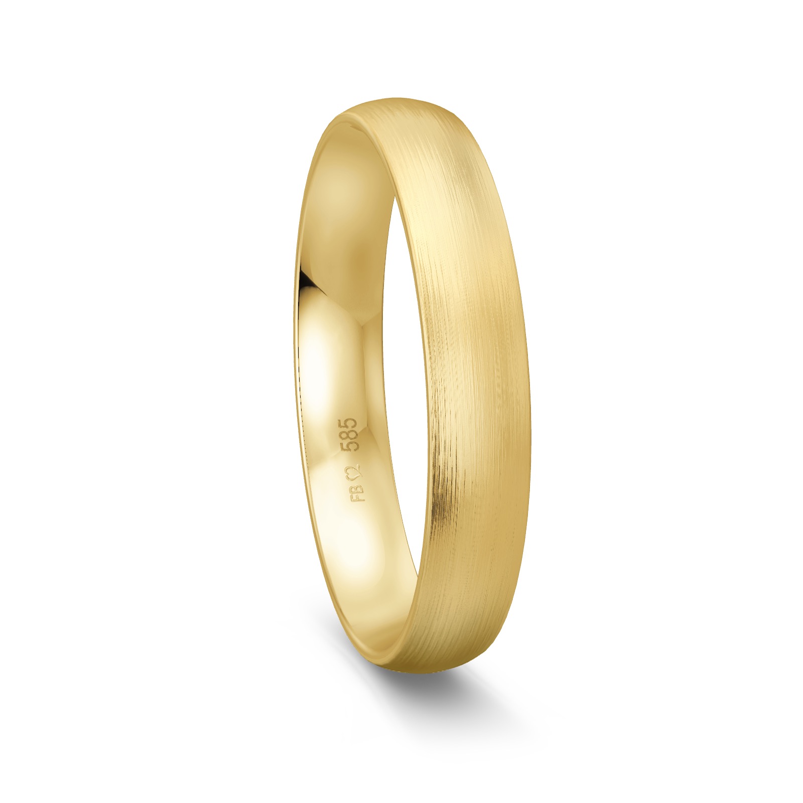 Mattierter Ehering aus Gelbgold