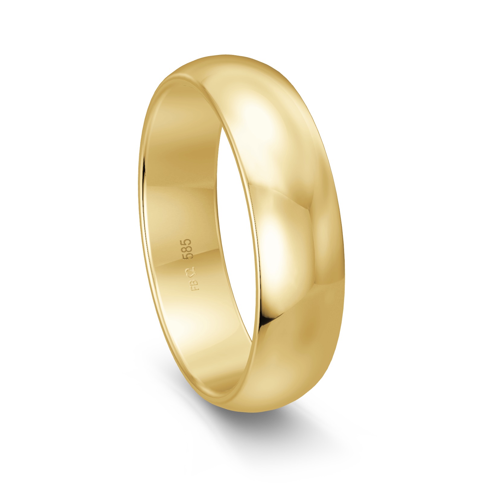 Ehering aus poliertem Gelbgold