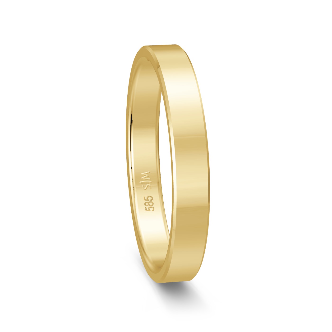 Schmaler Ehering aus Gelbgold mit Polierung in 3 mm